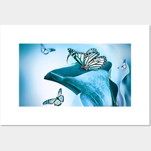 Blue Butterflies Posters and Art